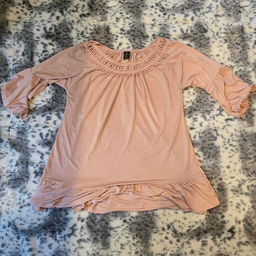 Shimmery pink boho blouse